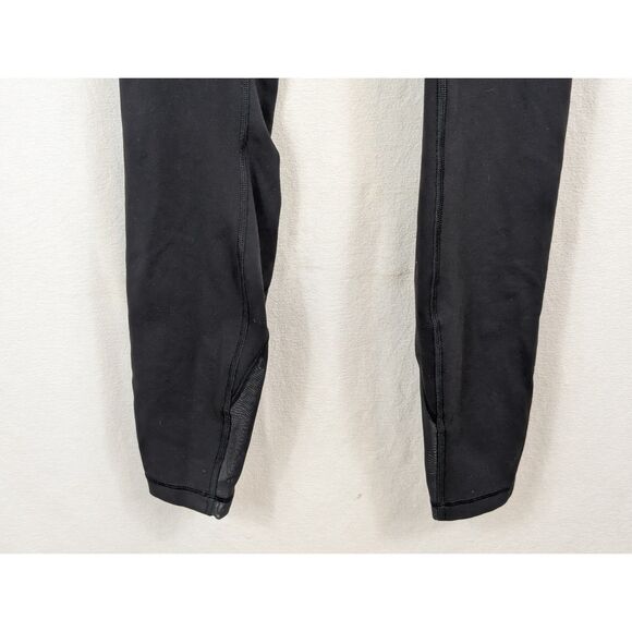 Lululemon High Waisted Mesh Calf Leggings Black Women's Size 8 - Picture 4 of 13